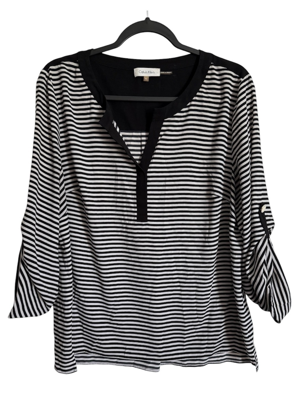 Calvin Klein Black & White Striped Top
